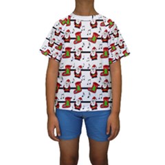 Xmas Song Pattern Kids  Short Sleeve Swimwear by Valentinaart