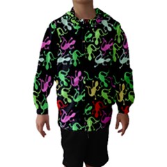 Playful Lizards Pattern Hooded Wind Breaker (kids) by Valentinaart