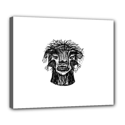 Fantasy Monster Head Drawing Deluxe Canvas 24  X 20   by dflcprints