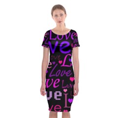 Love Pattern 2 Classic Short Sleeve Midi Dress by Valentinaart