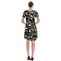 Yellow Love pattern Short Sleeve V-neck Flare Dress View2