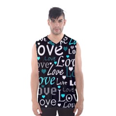 Valentine s Day Pattern - Cyan Men s Basketball Tank Top by Valentinaart