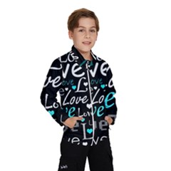 Valentine s Day Pattern - Cyan Wind Breaker (kids) by Valentinaart