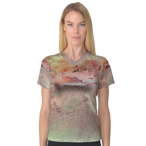 Sunrise Women s V-neck Sport Mesh Tee by digitaldivadesigns