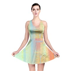 Unique Abstract In Green, Blue, Orange, Gold Reversible Skater Dress by digitaldivadesigns