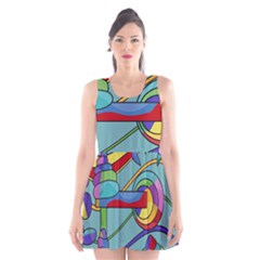 Abstract Machine Scoop Neck Skater Dress by Valentinaart