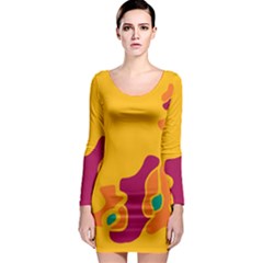 Colorful Creativity Long Sleeve Bodycon Dress by Valentinaart