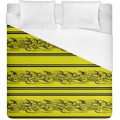 Yellow Barbwire Duvet Cover (king Size) by Valentinaart