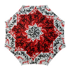 Red Hart - Graffiti Style Golf Umbrellas by Valentinaart