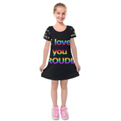 I Love You Proudly Kids  Short Sleeve Velvet Dress by Valentinaart