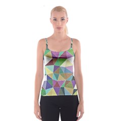 Colorful Triangles, Pencil Drawing Art Spaghetti Strap Top by picsaspassion