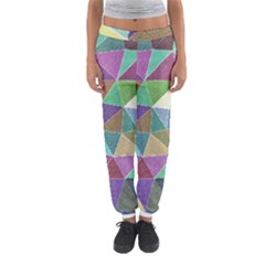 Colorful Triangles, Pencil Drawing Art Women s Jogger Sweatpants by picsaspassion