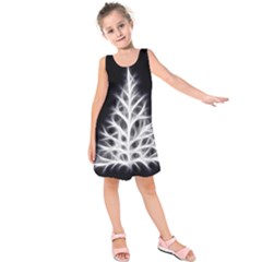 Christmas Fir, Black And White Kids  Sleeveless Dress by picsaspassion