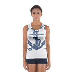 Anchor Pencil Drawing Art Women s Sport Tank Top  by picsaspassion