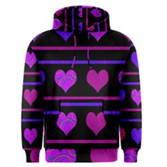 Purple And Magenta Harts Pattern Men s Pullover Hoodie by Valentinaart