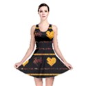 Yellow harts pattern Reversible Skater Dress View1