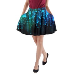 Abstract Stars Falling Wallpapers Hd A-line Pocket Skirt by Brittlevirginclothing