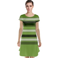 Greenery Stripes Pattern Horizontal Stripe Shades Of Spring Green Cap Sleeve Nightdress by yoursparklingshop