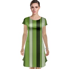 Greenery Stripes Pattern 8000 Vertical Stripe Shades Of Spring Green Color Cap Sleeve Nightdress by yoursparklingshop