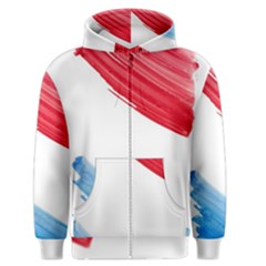 Tricolor Banner Flag, Red White Blue Men s Zipper Hoodie by picsaspassion