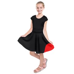 Black And Red Kids  Short Sleeve Dress by Valentinaart