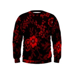 Small Red Roses Kids  Sweatshirt by Brittlevirginclothing