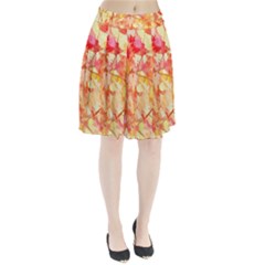 Monotype Art Pattern Leaves Colored Autumn Pleated Skirt by Amaryn4rt