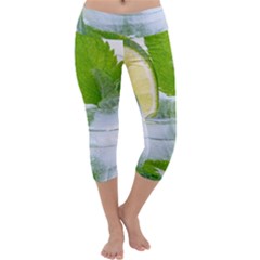 Cold Drink Lime Drink Cocktail Capri Yoga Leggings by Amaryn4rt