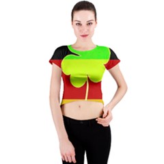 Irish German Germany Ireland Funny St Patrick Flag Crew Neck Crop Top by yoursparklingshop