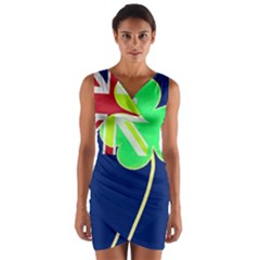 Irish Shamrock New Zealand Ireland Funny St  Patrick Flag Wrap Front Bodycon Dress by yoursparklingshop