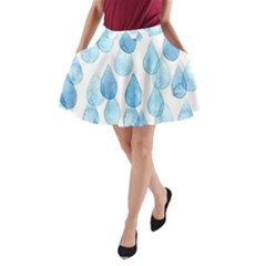 Rain Drops A-line Pocket Skirt by Brittlevirginclothing