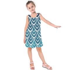 Blue Scale  Kids  Sleeveless Dress by Brittlevirginclothing