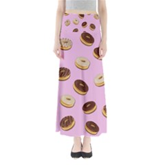 Donuts Pattern - Pink Maxi Skirts by Valentinaart