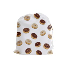 Donuts Pattern Drawstring Pouches (large)  by Valentinaart