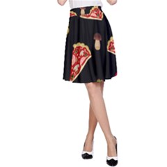 Pizza Slice Patter A-line Skirt by Valentinaart