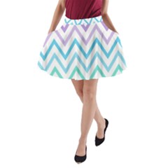 Colorful Wavy Lines A-line Pocket Skirt by Brittlevirginclothing