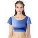 Blue Star Background Short Sleeve Crop Top (Tight Fit) View1