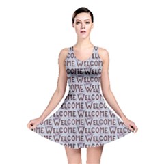 Welcome Letters Pattern Reversible Skater Dress by dflcprintsclothing