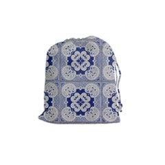 Ceramic Portugal Tiles Wall Drawstring Pouches (medium)  by Amaryn4rt