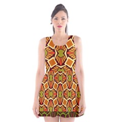 Geometry Shape Retro Trendy Symbol Scoop Neck Skater Dress by Amaryn4rt