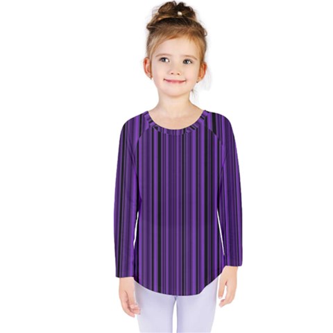 Purple Kids  Long Sleeve Tee by Valentinaart