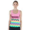 Easter Chevron Pattern Stripes Racer Back Sports Top View1