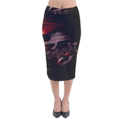 Fractal Mathematics Abstract Velvet Midi Pencil Skirt by Nexatart