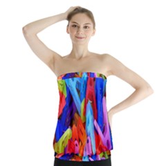 Clothespins Colorful Laundry Jam Pattern Strapless Top by Nexatart