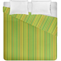 Green Lines Duvet Cover Double Side (king Size) by Valentinaart