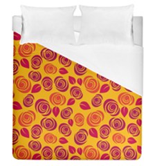 Orange Roses Duvet Cover (queen Size) by Valentinaart