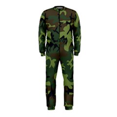 Camouflage Green Brown Black Onepiece Jumpsuit (kids) by Nexatart