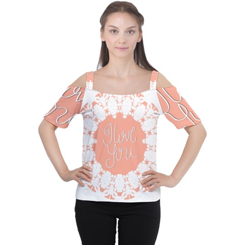 Mandala I Love You Women s Cutout Shoulder Tee by Nexatart