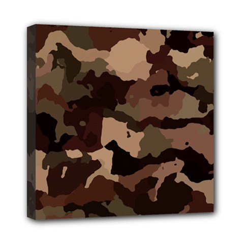 Background For Scrapbooking Or Other Camouflage Patterns Beige And Brown Mini Canvas 8  X 8  by Nexatart