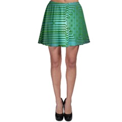 Board Conductors Circuits Skater Skirt by Nexatart